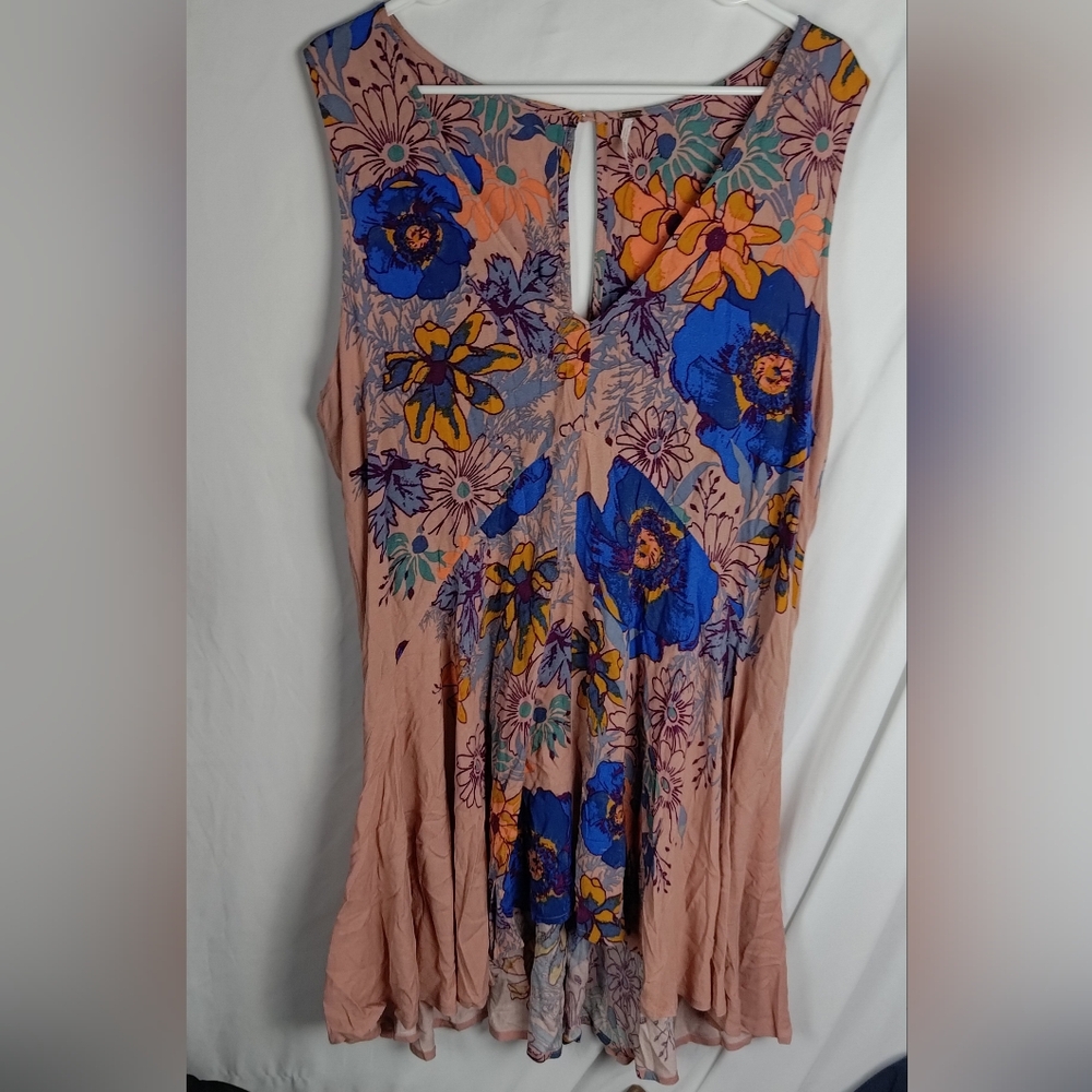 Free People floral blue coral dress medium